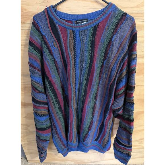 franco dante Other - VTG Men's Franco Dante Coogi Style Sweater 2x Textured Knit Striped